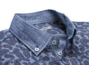 For that contemporary look check out this Chambray with blue paisley print. 

The pocket, collar and cuffs are the solid Chambray and it is a slightly trimmer fit for that perfect "hip" look
smaller button down collar.
 
55% Linen/45%Cotton

