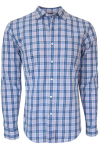 Georg Roth Los Angeles - 25012 Long Sleeve Shirt Blue & Pink Plaid