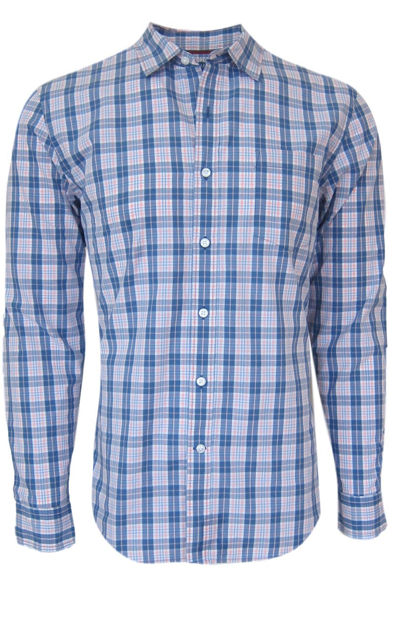 Georg Roth Los Angeles - 25012 Long Sleeve Shirt Blue & Pink Plaid