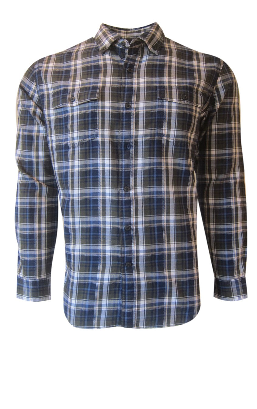 Georg Roth Los Angeles - 25070-Olive-Blue-Plaid B.D. Shirt