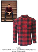 Georg Roth Los Angeles - 25078-Red-Black Plaid Cotton Flannel Shirt