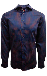 Richness and elegance describes this beautiful Navy & Red cotton weave fabrication. A shirt to dress up, or go casual and roll the sleeves showing off the classic navy and white mini check inside the collar stand, front placket piping and cuffs.
Slightly tapered
Machine wash or dry clean

100 PIMA COTTON