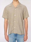 DL1961 Short Sleeve Button Up Men Shirt Hugh Shirt Dried Sage Linen