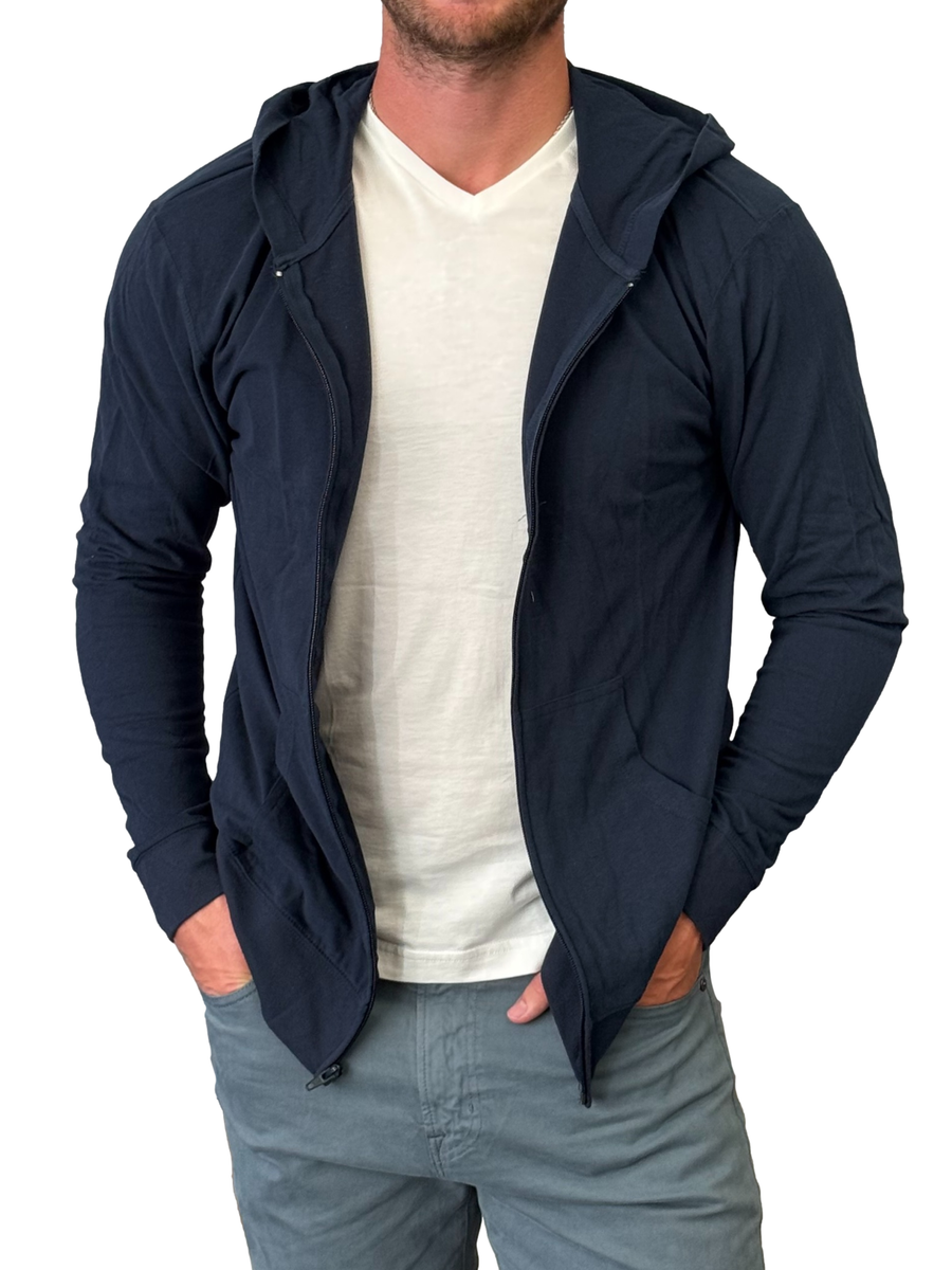 Georg Roth Los Angeles - HB-5107-Navy - Men's Cotton Full Zip Hoodie