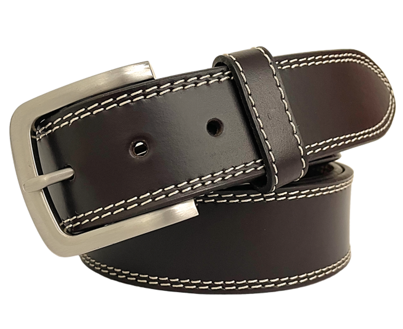 Georg Roth Los Angeles Casual Leather Belt for Men color Brown Saddle Stitch Hamburg 8014