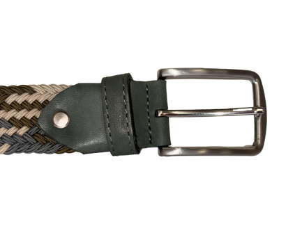 "Hole in 1"  Mens Golf Stretch Belt 2001 Sand Olive Grey