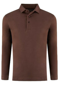 Georg Roth Los Angeles - Luxury Pima Cotton Mens Polo Long Sleeves POLS-80533 Chocolate