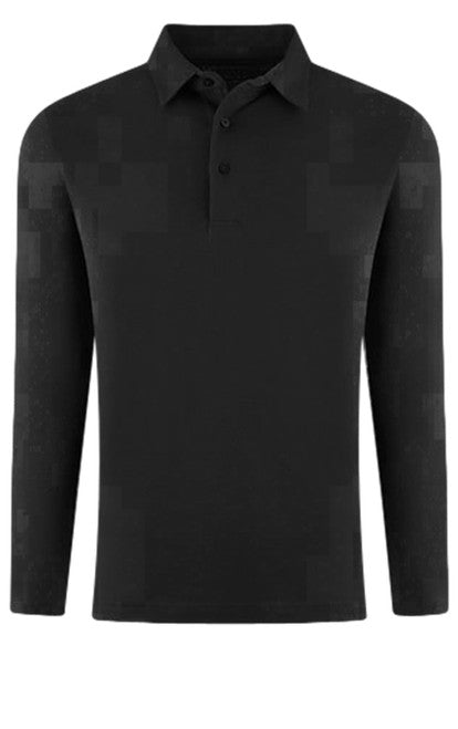 Georg Roth Los Angeles - Luxury Pima Cotton Mens Polo Long Sleeves POLS-90533 Black