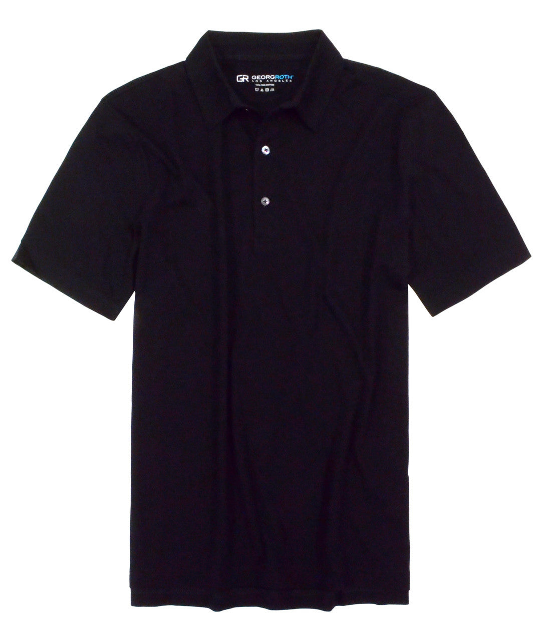 GEORG ROTH LOS ANGELES - Luxury Polo Short Sleeves Pima Cotton Mens Polo POSS-9005 Black