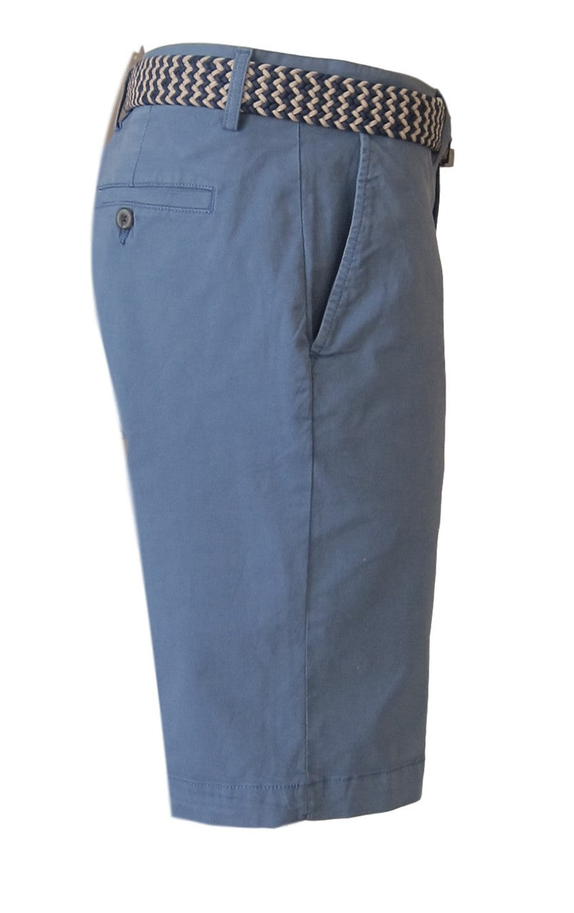 MENS CHINO SHORTS W/ STRETCH - BLUE SH-5017-Inseam 11"