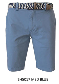 MENS CHINO SHORTS W/ STRETCH - BLUE SH-5017-Inseam 11"