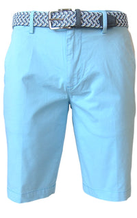 MENS CHINO SHORTS W/ STRETCH-Aqua SH-5117- Inseam 11"