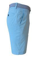 MENS CHINO SHORTS W/ STRETCH-Aqua SH-5117- Inseam 11"