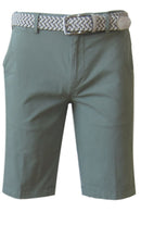 MENS SHORTS W/ STRETCH - KHAKI GREEN-SH-6047-INSEAM 11"