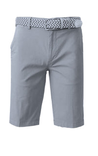 MENS CHINO SHORTS W/ STRETCH-Grey-SH-7027-Inseam 11"