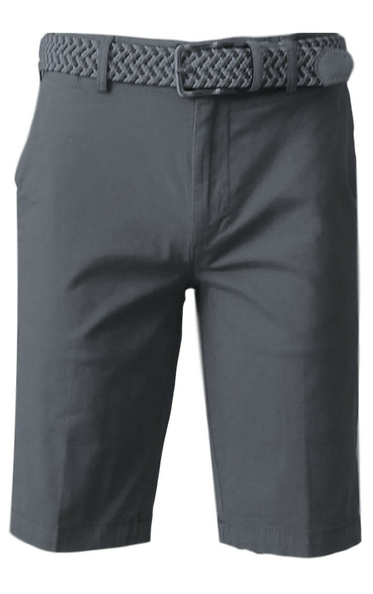 MENS CHINO SHORTS W/ STRETCH-GRANITE-SH-7037-INSEAM 11"