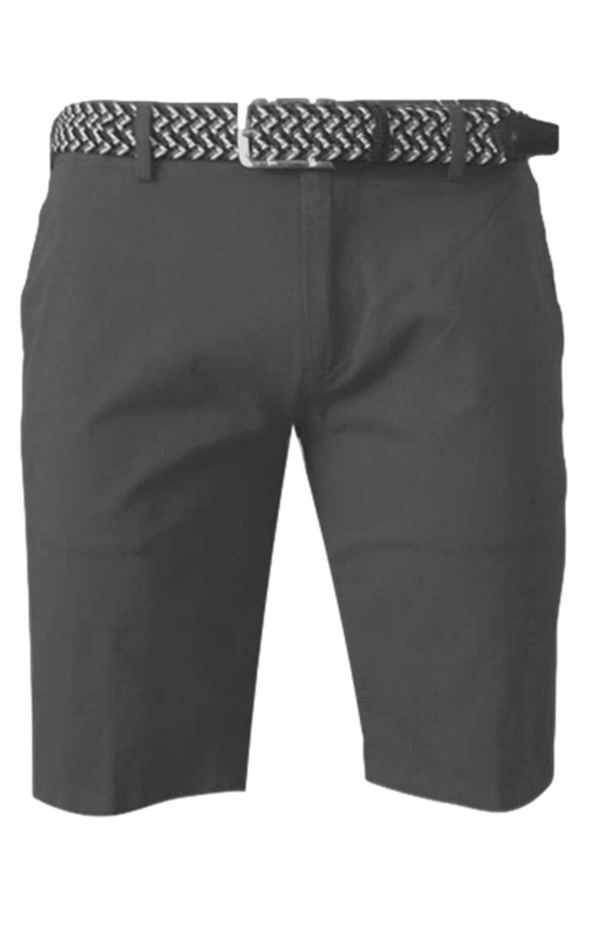 MENS CHINO SHORTS W/ STRETCH-OFF BLACK-SH-9007-Inseam 11"