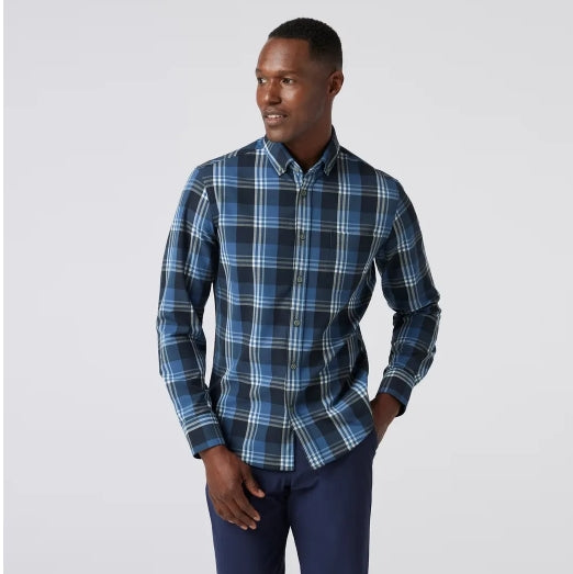 Mizzen + Main City Flannel - Denim Blue William Plaid