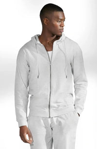 Bread & Boxers Zip Hoodie - Light Grey Melange