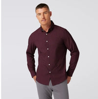 Mizzen + Main Leeward No Tuck Dress Shirt - Wine Clover