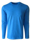 Georg Roth Los Angeles - Luxury Crew-Neck Long Sleeves Pima Cotton Mens T-shirt TCLS-5532 Blue Lagoon