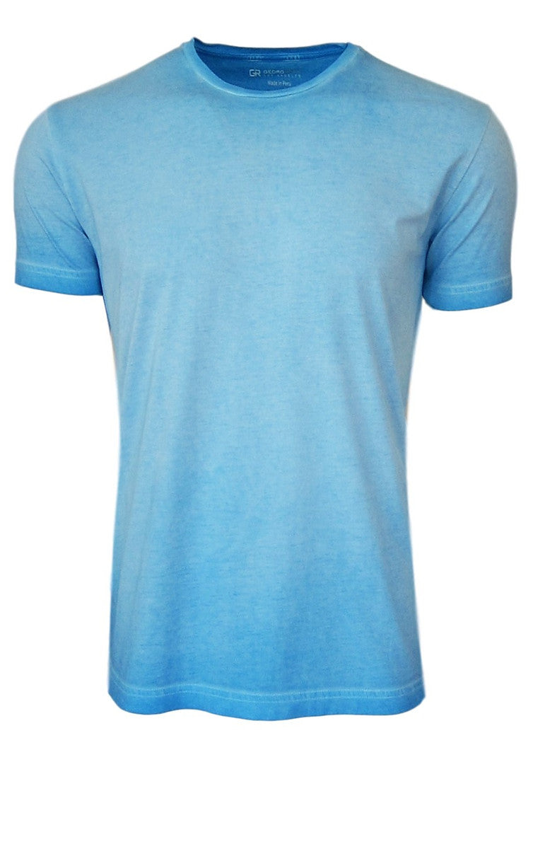 Georg Roth Los Angeles - Luxury Pima Cotton Mens Crew-Neck Short Sleeves Tshirt TCSS-5112 Turquoise