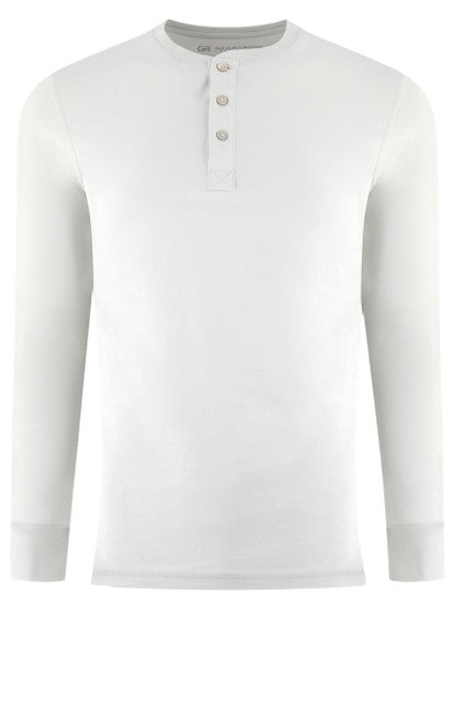 Georg Roth Los Angeles - Luxury Henley Long Sleeves Pima Cotton THLS-1013 White