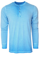 Georg Roth Los Angeles - Luxury Henley Long Sleeves Pima Cotton THLS-5004 Canary Blue