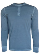 Georg Roth Los Angeles - Luxury Henley Long Sleeves Pima Cotton THLS-5204 Capri Blue