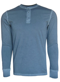 Georg Roth Los Angeles - Luxury Henley Long Sleeves Pima Cotton THLS-5204 Capri Blue