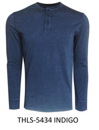 Georg Roth Los Angeles - Luxury Henley Long Sleeves Pima Cotton THLS-5434 Indigo Blue