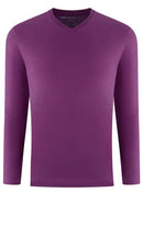 Georg Roth Los Angeles - Luxury V-Neck Long Sleeves Pima Cotton Mens T-shirt Berrie TVLS-30131