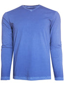 Georg Roth Los Angeles - Luxury V-Neck Long Sleeves Pima Cotton Mens T-shirt Purple TVLS-4131