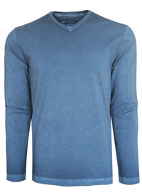 Georg Roth Los Angeles - Luxury V-Neck Long Sleeves Pima Cotton Mens T-shirt Capri TVLS-5131