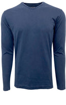 Georg Roth Los Angeles - Luxury V-Neck Long Sleeves Pima Cotton Mens T-shirt Indigo TVLS-5431